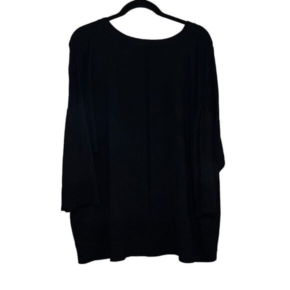 Cyrus Tops - CYRUS Black Sweater W/ Textured Bottom & Sleeve Size 3X